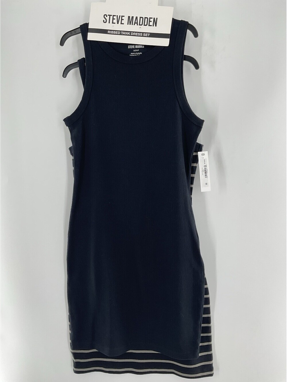 Steve Madden Ribbed Tank Dress Set Of Two NWT Bodycon Short 139